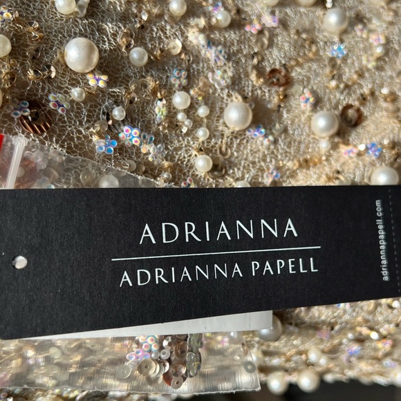 🌻NEW w.tags Adrianna Papell Beaded Halter Party Dress Size 6 | $275 Retail - Picture 15 of 16